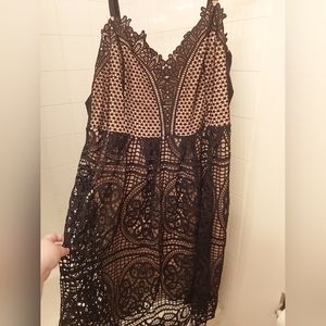 City Chic Fancy Free Stripe Dress Black 24